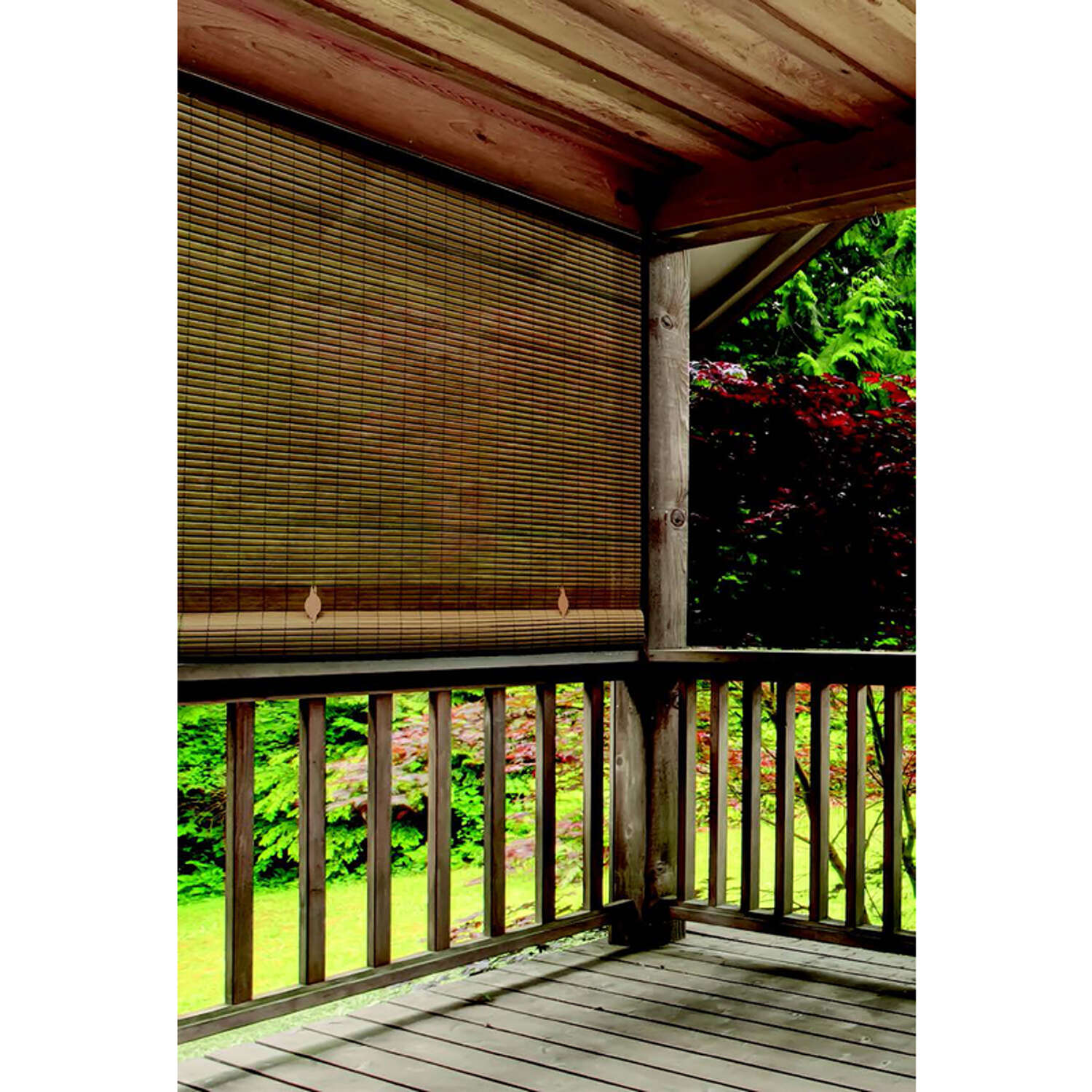 Radiance Vinyl Rollup Shade 96 in. W X 72 in. H Bamboo Cordless