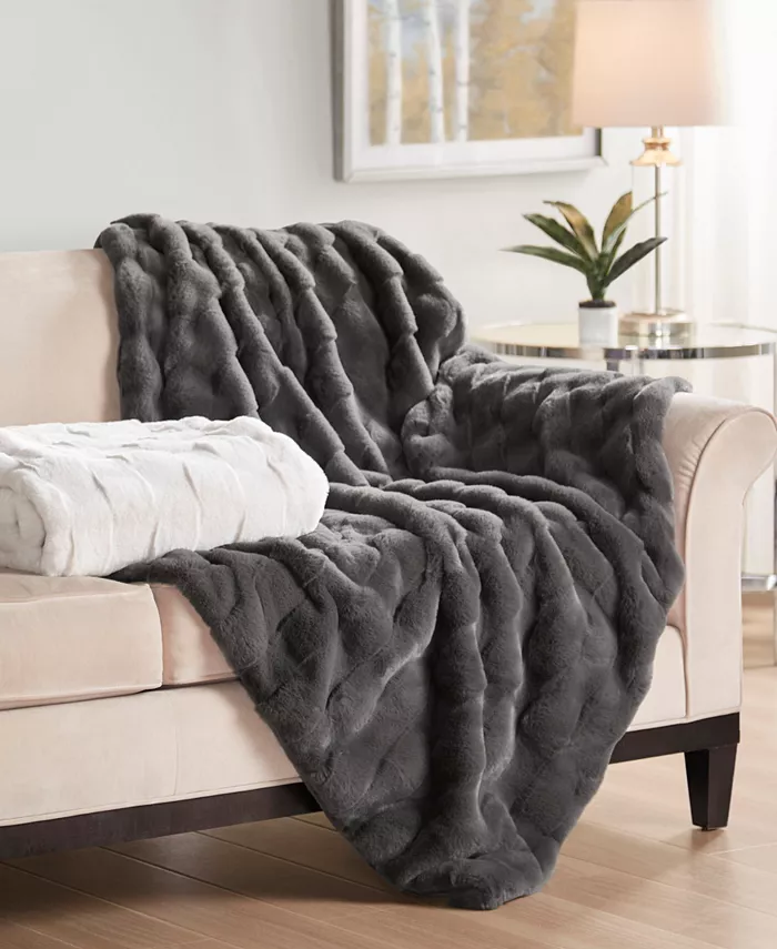 Madison Park Vivienne Faux Fur Throw， 50