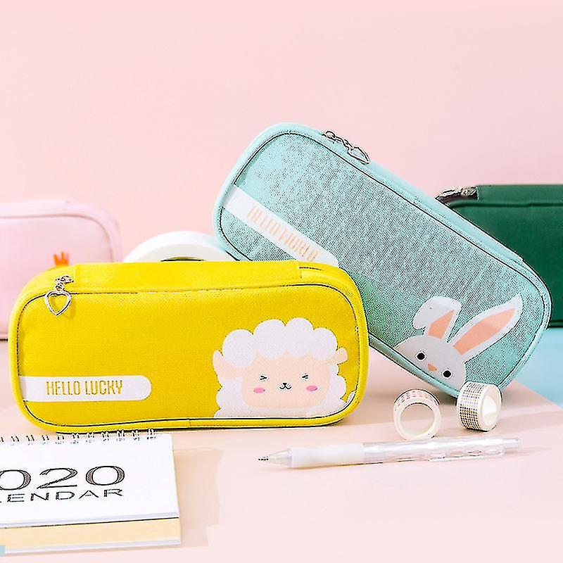 Stationery Pencil Case Zipper Oxford Cloth Cartoon Large Capacity Pencil Case