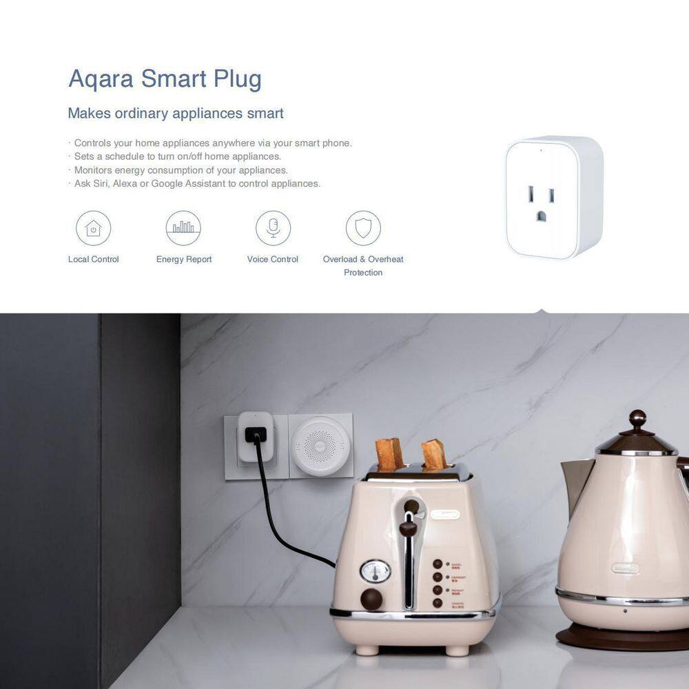 Aqara Smart Plug Requires Hub Zigbee with Energy Monitoring Overload Protection Scheduling and Voice Control ZNCZ12LM