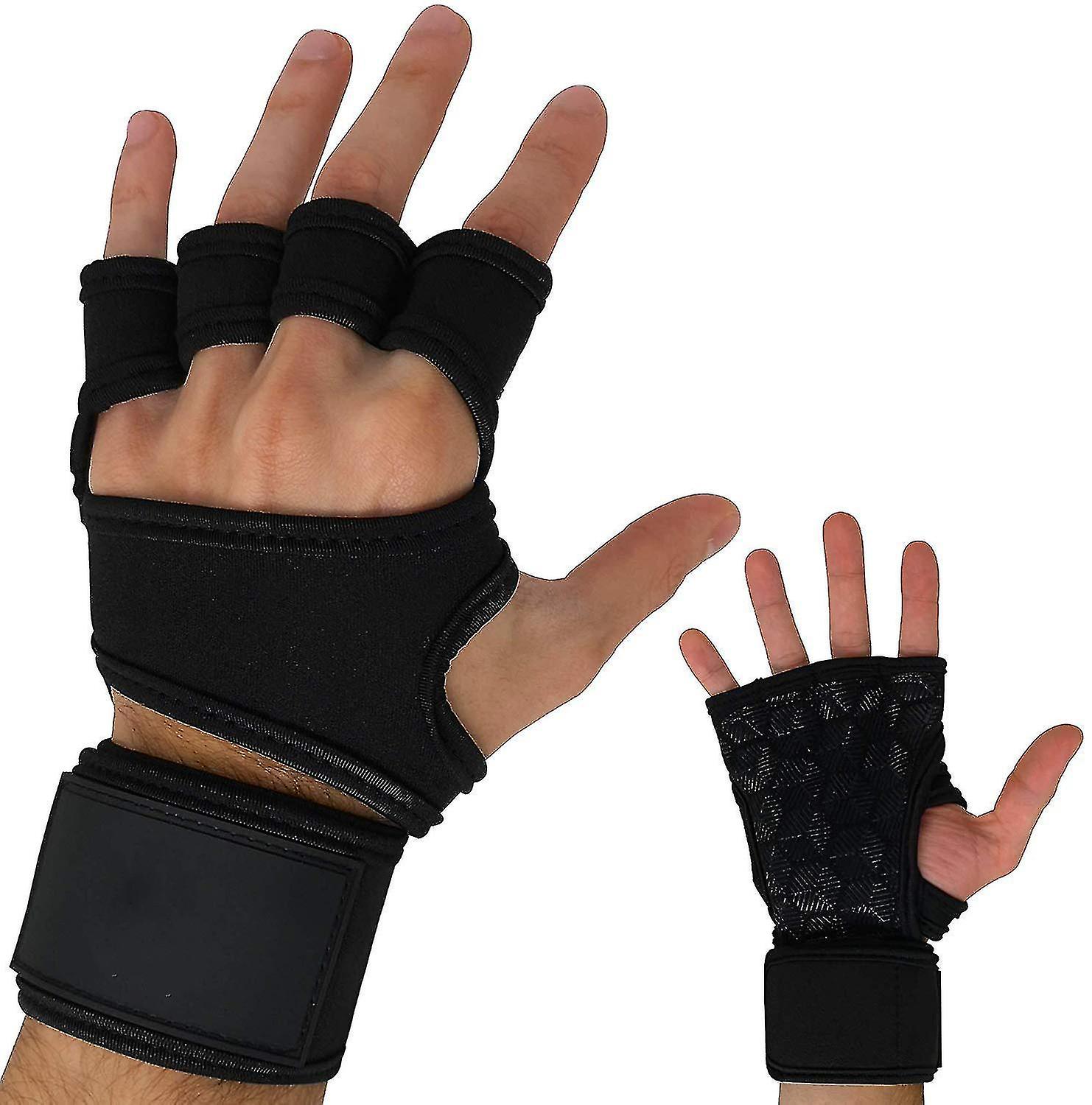 Piao Fingerless Gym Gloves With Wrist Support For Women And Men - Hand Grips For Crossfit， Gymnastic