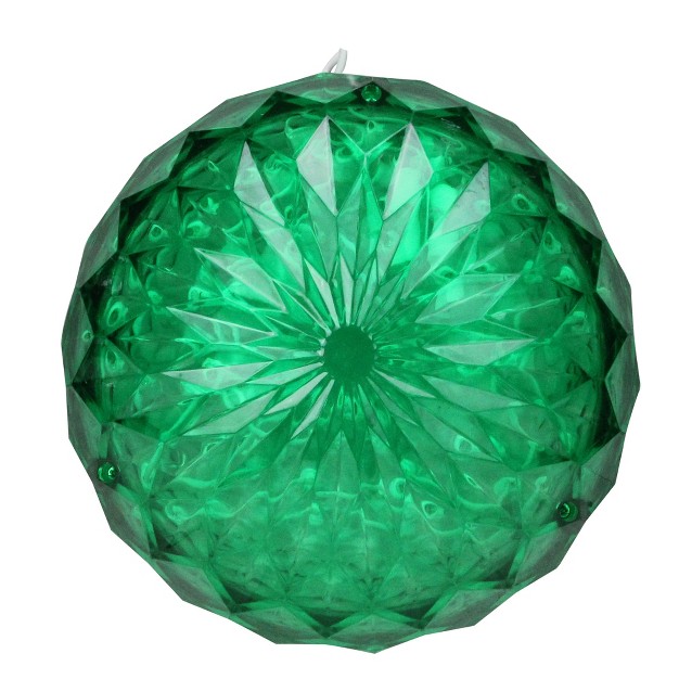 Led Lighted Green Crystal Sphere Outdoor Christmas Decoration