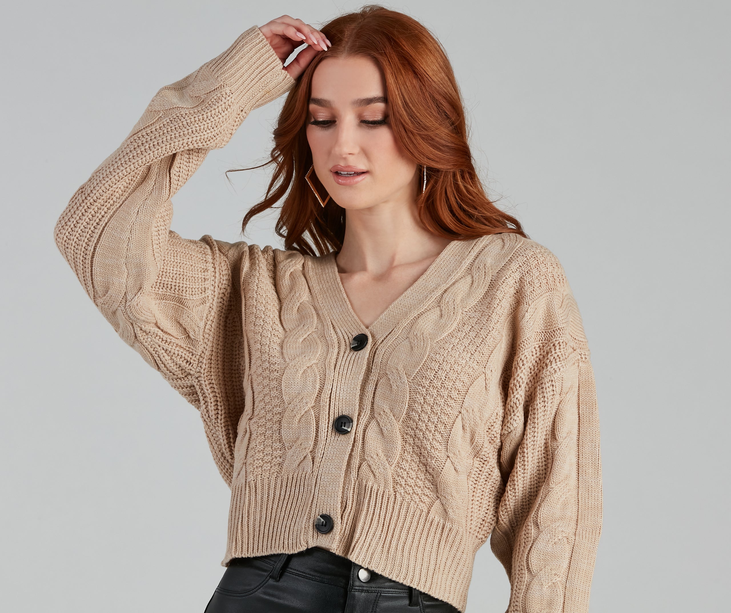 Cold Weather Cable Knit Cardigan