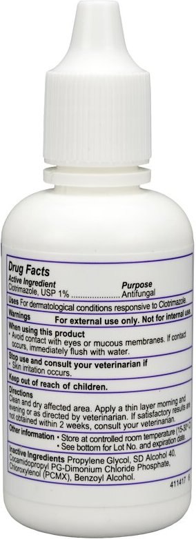 Vetoquinol Clotrimazole Antifungal Solution Droppers for Dogs and Cats