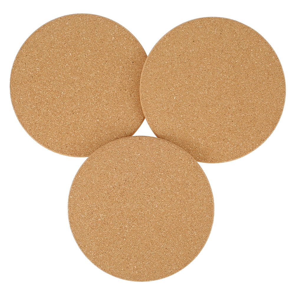 HOTBEST 3-Pack Cork Trivet Set Round Corkboard Placemats Kitchen Hot Pads for Hot Pots Pans and Kettles 7.5 x 7.5 x 0.4 Inches