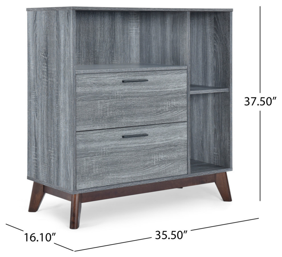 Deschutes Mid Century Modern 2 Drawer Cabinet   Midcentury   Accent Chests And Cabinets   by GDFStudio  Houzz