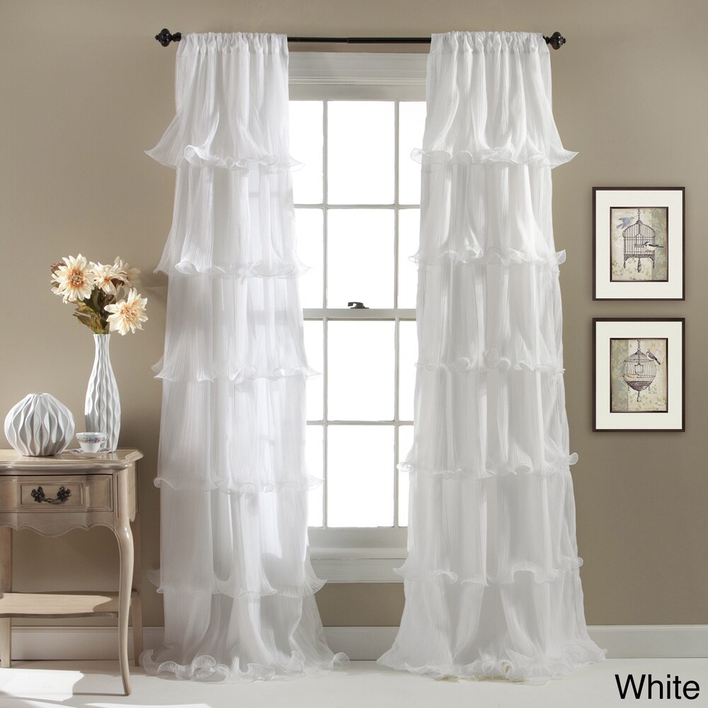 Lush Decor Nerina Ruffled Single Curtain Panel   54\