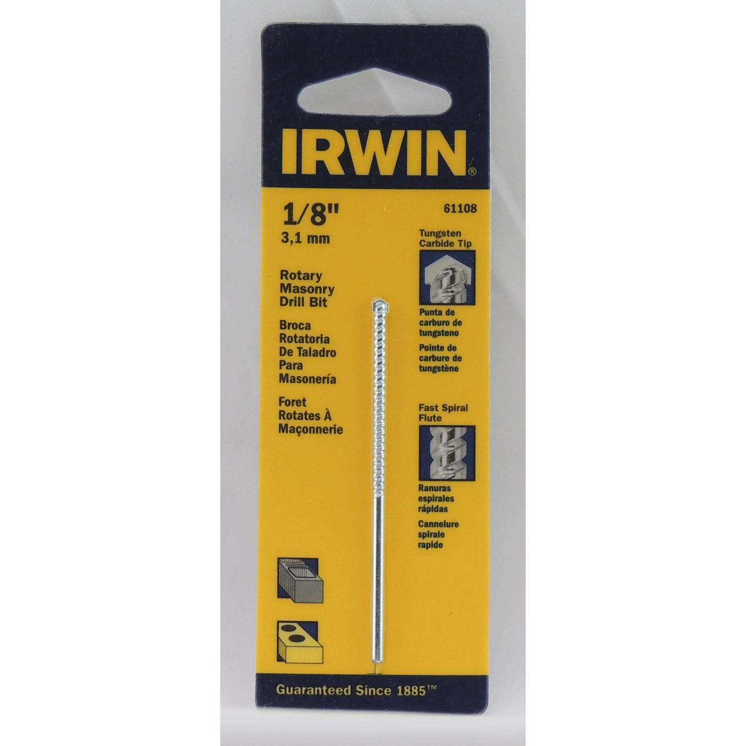 Irwin 1/8 in. X 3 in. L Carbide Tipped Rotary Drill Bit 1 pc