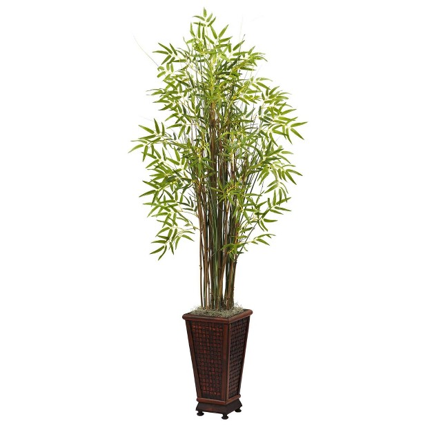 Nearly Natural 5.5-ft Grass Bamboo Plant W/decorative Planter