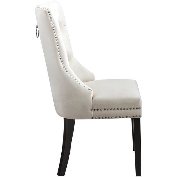 Nikki Cream Velvet Dining Chair (Set of 2)