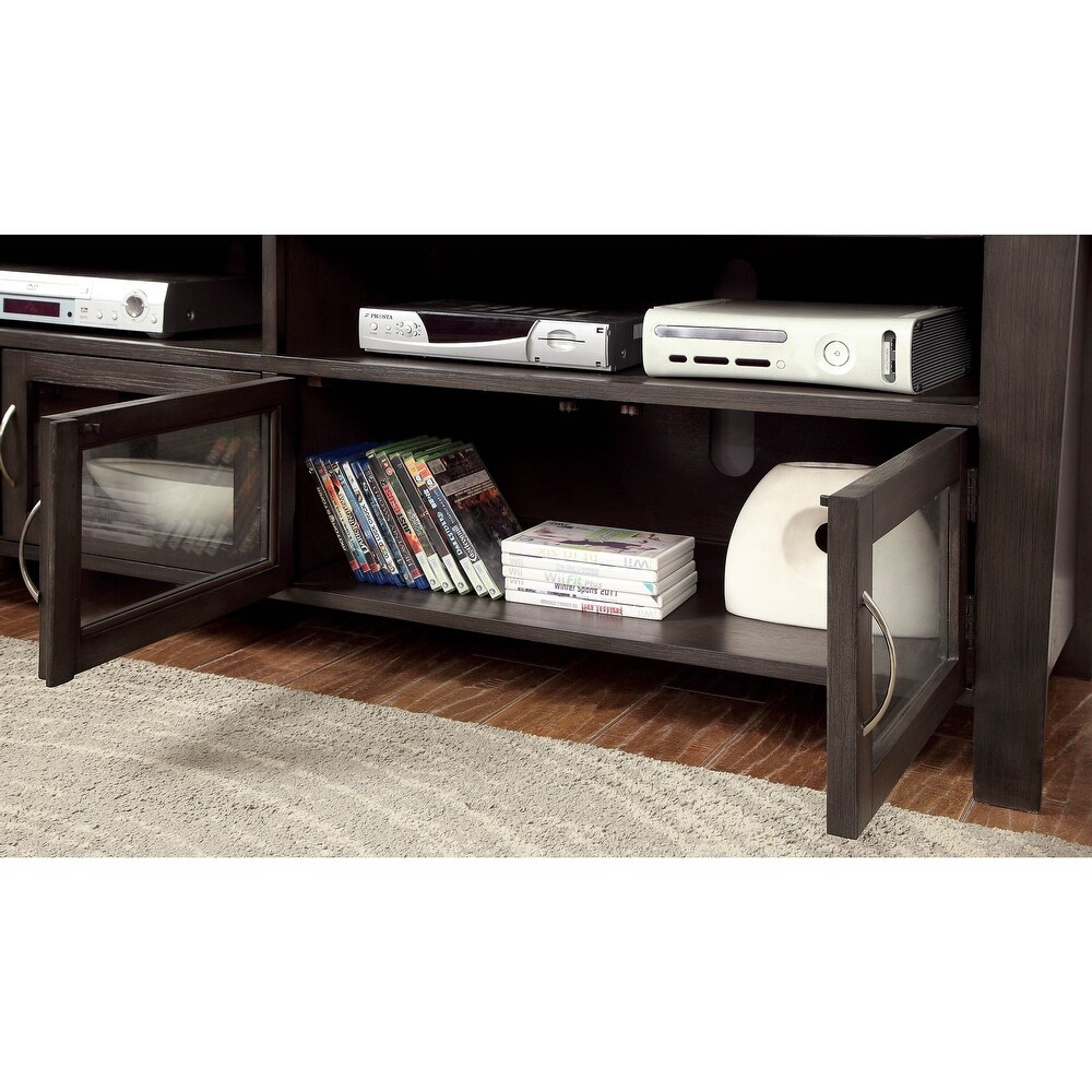 Dane Contemporary Grey Solid Wood Multi storage TV Console by Furniture of America