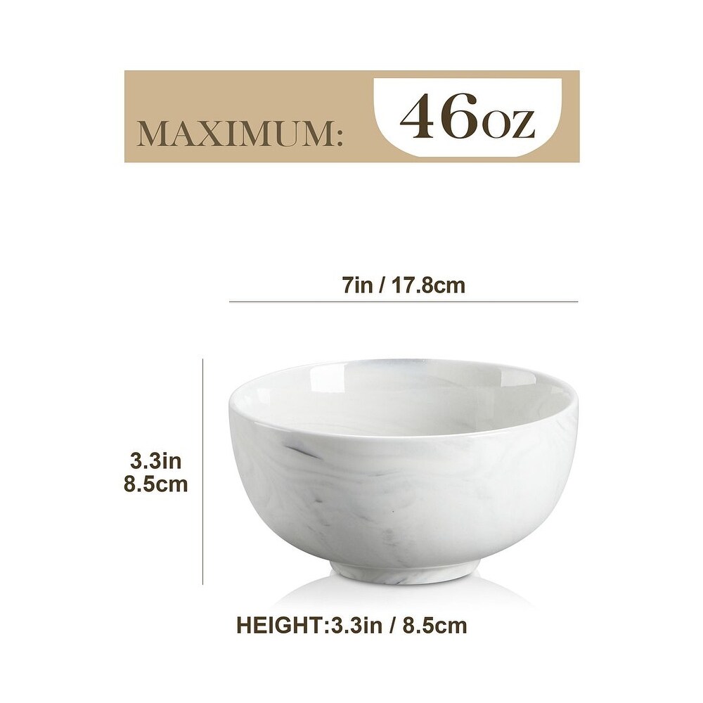 MALACASA 4 Piece Porcelain Soup Salad Bowls Set