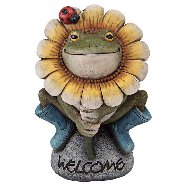 Design Toscano Flowery Frog Garden Welcome Statue Multicolored