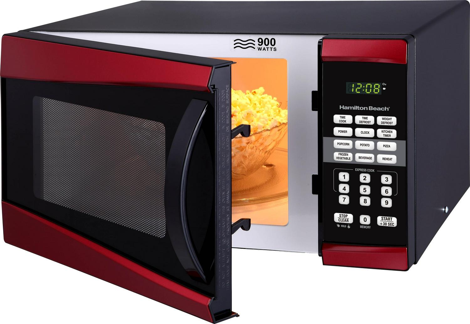 Hamilton Beach 09 Cu ft 900W Red Microwave oven  Crowdfused