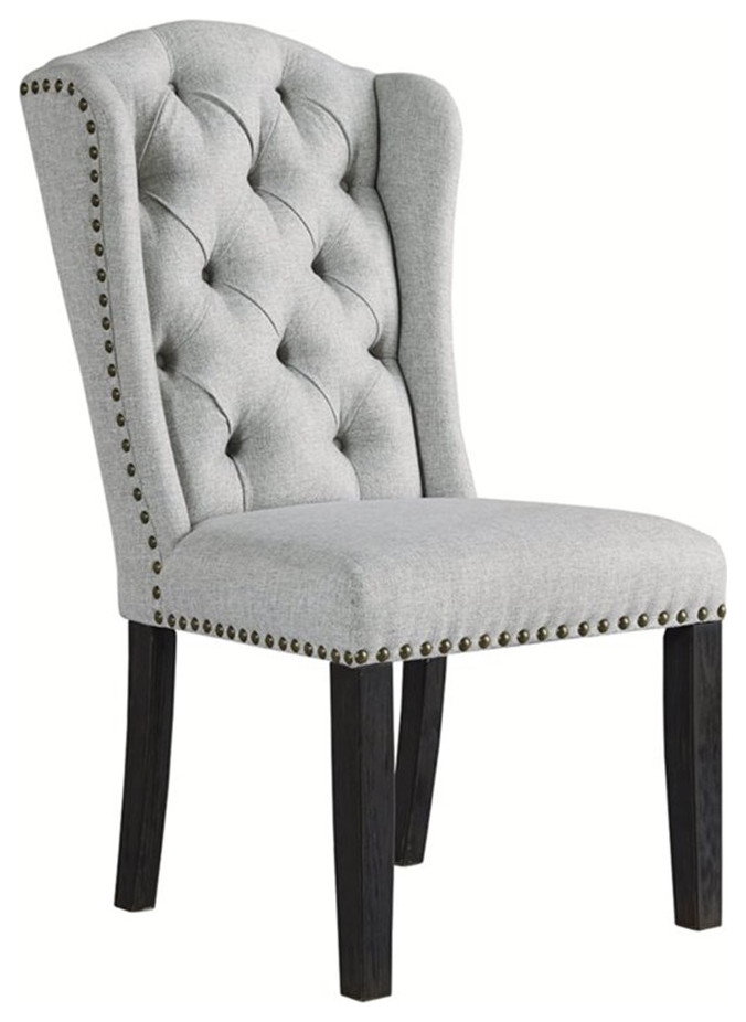 Signature Design by Ashley Jeanette Upholstered Dining Chair in Linen   Transitional   Dining Chairs   by Homesquare  Houzz