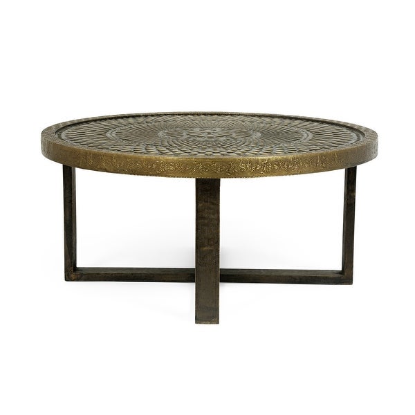 Cohutta Indoor Handcrafted Embossed Coffee Table by Christopher Knight Home