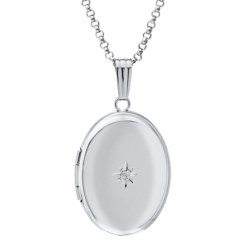 LeStage® Cape Cod  Adult Sterling Silver Diamond Locket