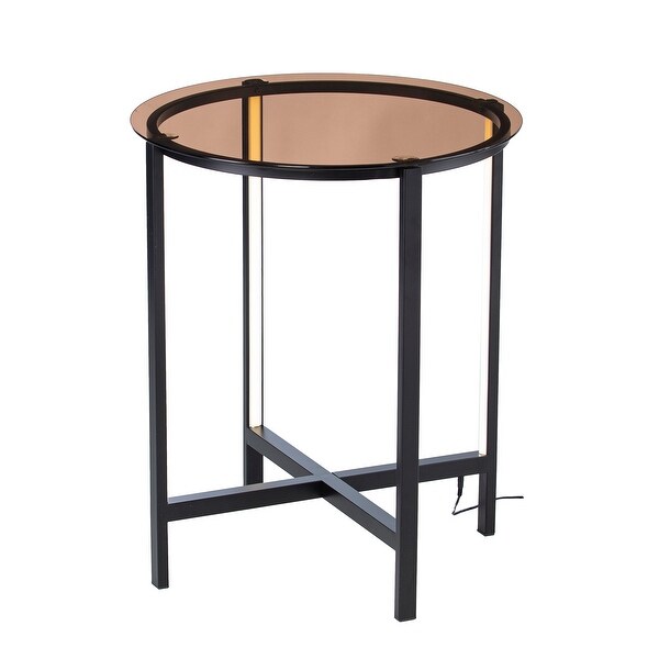 SEI Furniture Sandival Round Side Table w/ LED Lighting