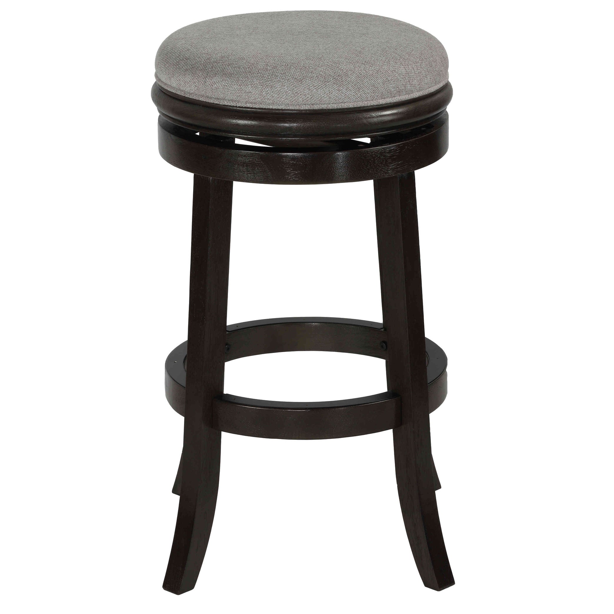 Cortesi Home Clyffe Grey Backless Solid Wood Swivel Stool