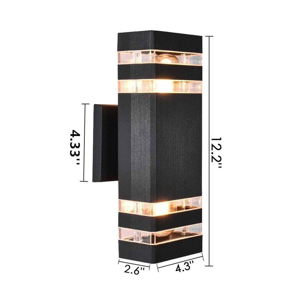 2  Light Modern Matte Black Dimmable 12.2 '' Outdoor Wall Sconce   4.3 In. W X 12.2 In. H