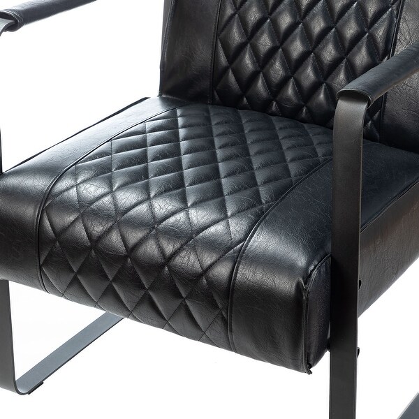 Lagash Mid Century Modern PU Leather Accent Armchair with Tufted Back by HULALA HOME