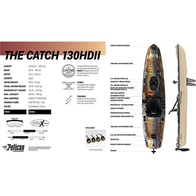 Pelican The Catch 130 HYDRIVE II Fishing Kayak