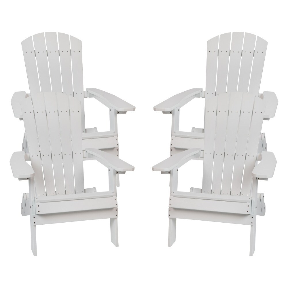 Poly resin Folding Adirondack Indoor/Outdoor Patio Chair (Set of 4)