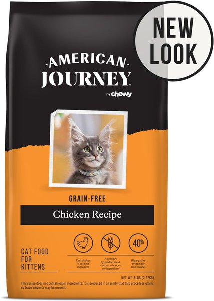 American Journey Kitten Chicken Recipe Grain-Free Dry Cat Food， 5-lb bag