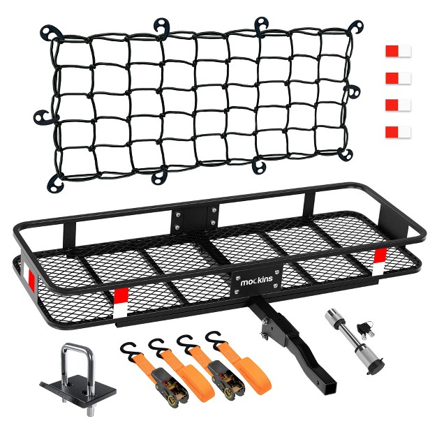 Mockins Hitch Mount Cargo Carrier Basket 60 quot x20 quot x6 quot Black