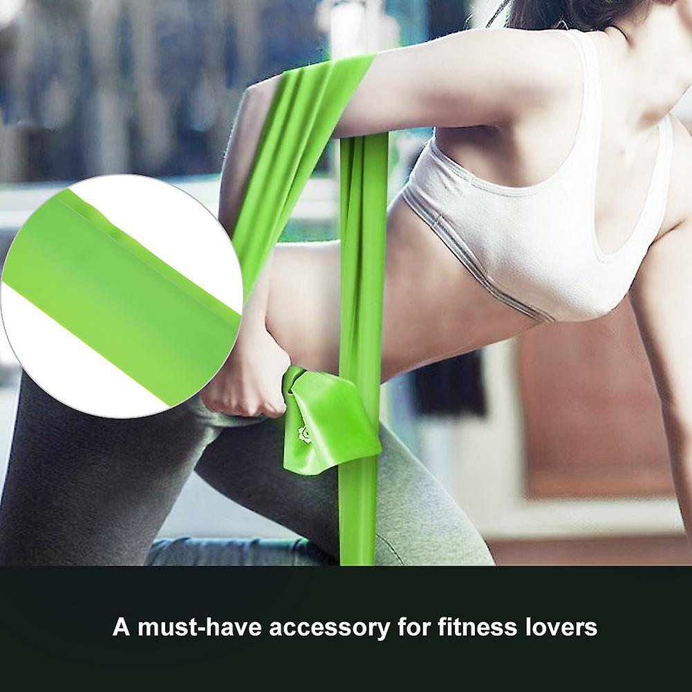 2m Elastic Stretch Yoga Strap Resistance Band Fitness Exercise Workout Belt Accessory(green)