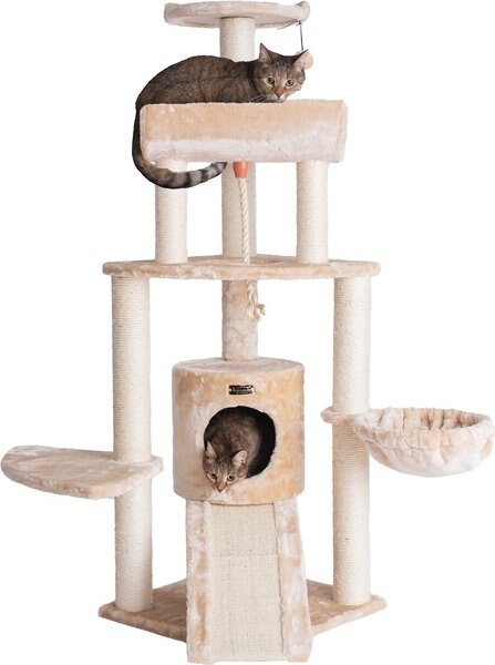 Armarkat 58-in Cat Tower and Ramp Cat Tree， Beige