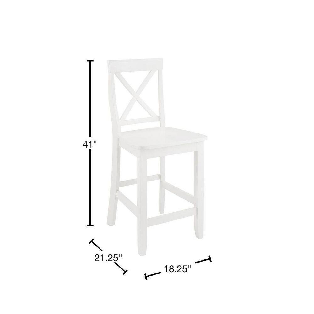 CROSLEY FURNITURE White X-Back Counter Stool (Set of 2) CF500424-WH