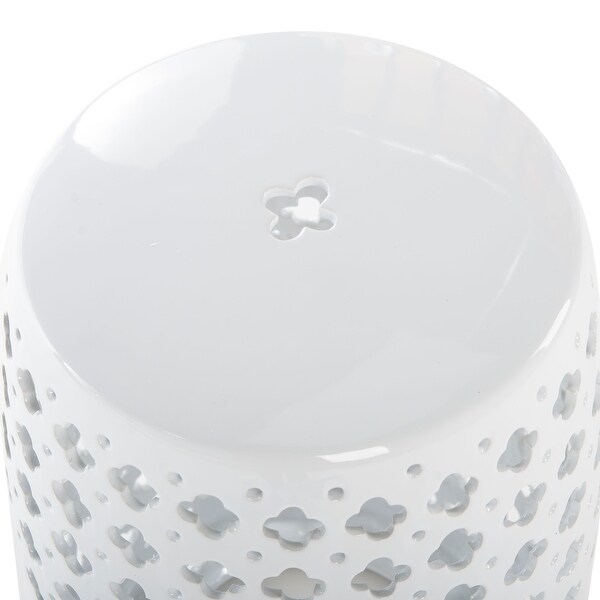 SAFAVIEH Lacey White Ceramic Decorative Garden Stool