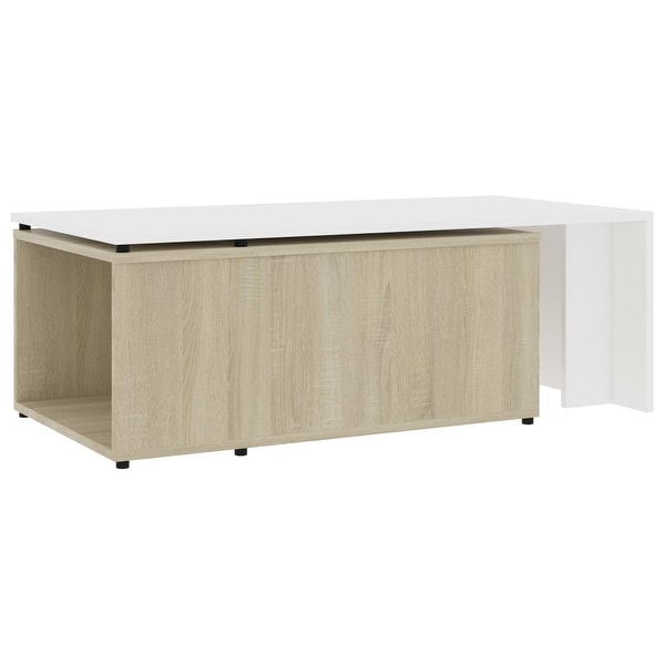 vidaXL Coffee Table White and Sonoma Oak 59.1