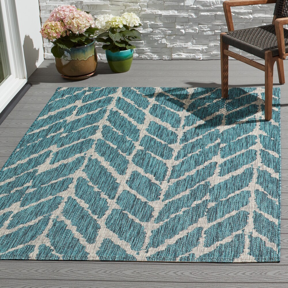 The Curated Nomad Claremont Chevron Pattern Indoor/ Outdoor Area Rug