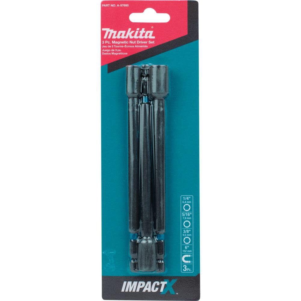 Makita Impact X 3 Pc. 6 Magnetic Nut Driver Set A-97695 from Makita