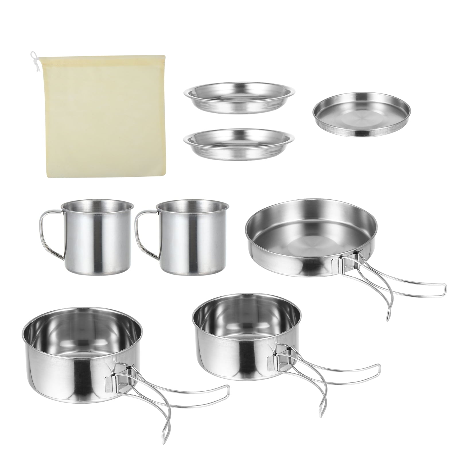 NUOLUX 8 Pcs Camping Cookware Kit Backpacking Cooking Set Outdoor Cook Equipment Parts