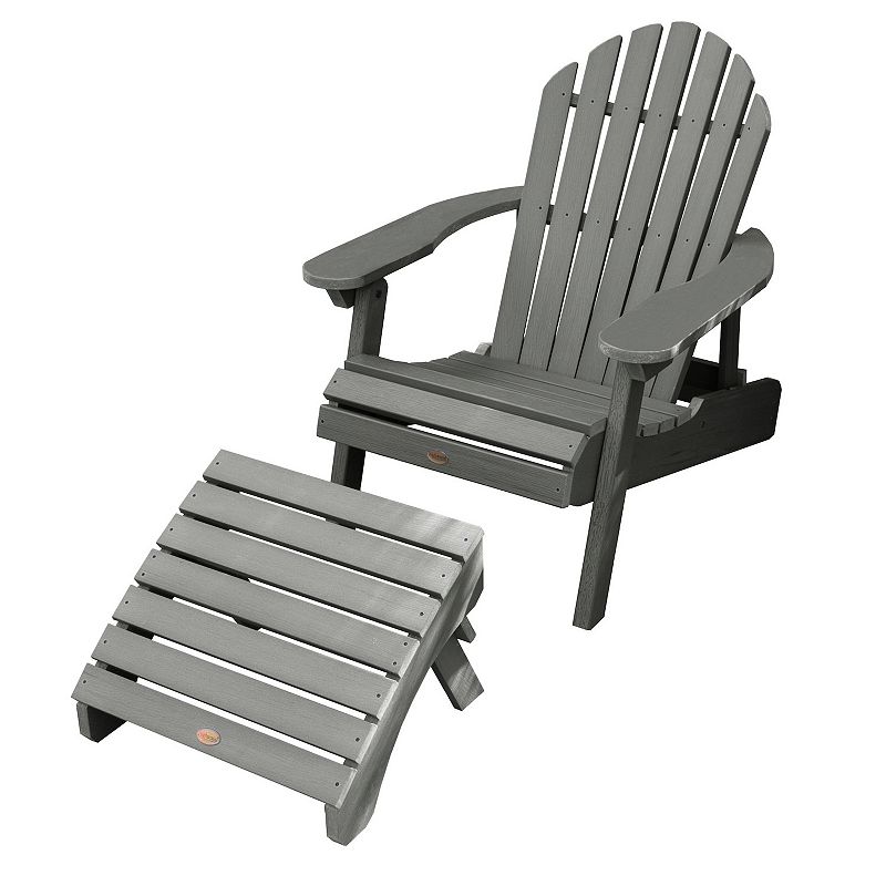 highwood Hamilton Folding and Reclining Adirondack with Folding Ottoman