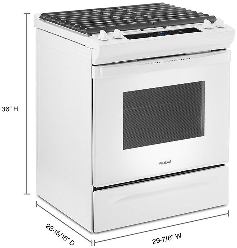 Whirlpool ADA 5 Cu. Ft. White Gas Range With Frozen Bake Technology