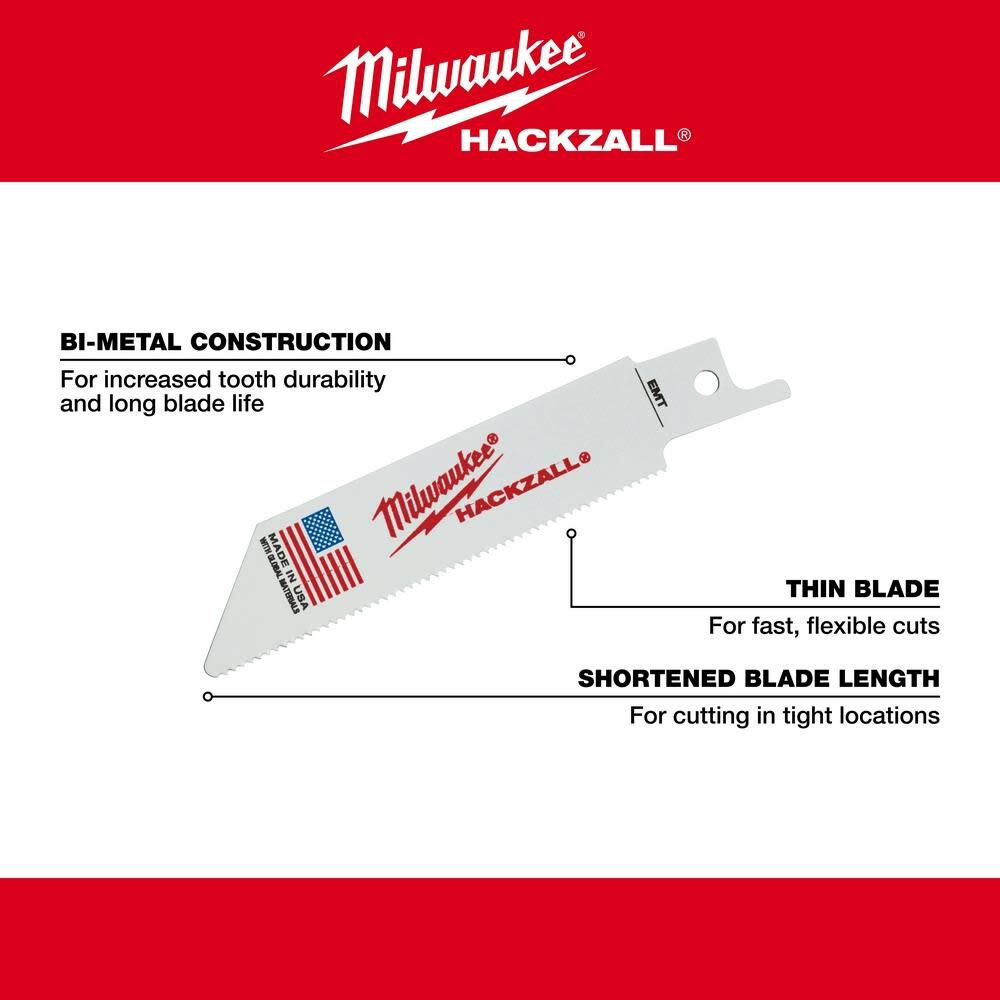 Milwaukee M12 HACKZALL Bi-Metal Blade - EMT 5PK 49-00-5418 from Milwaukee