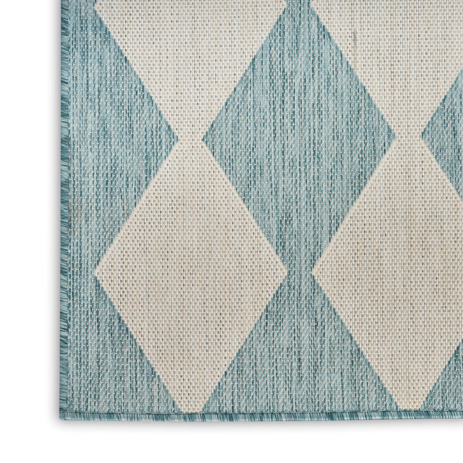 Positano Indoor/Outdoor Aqua Geometric Rug