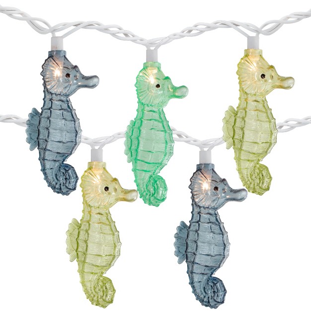 Northlight 10 Count Blue And Green Seahorse Novelty String Lights 6 5 Ft White Wire