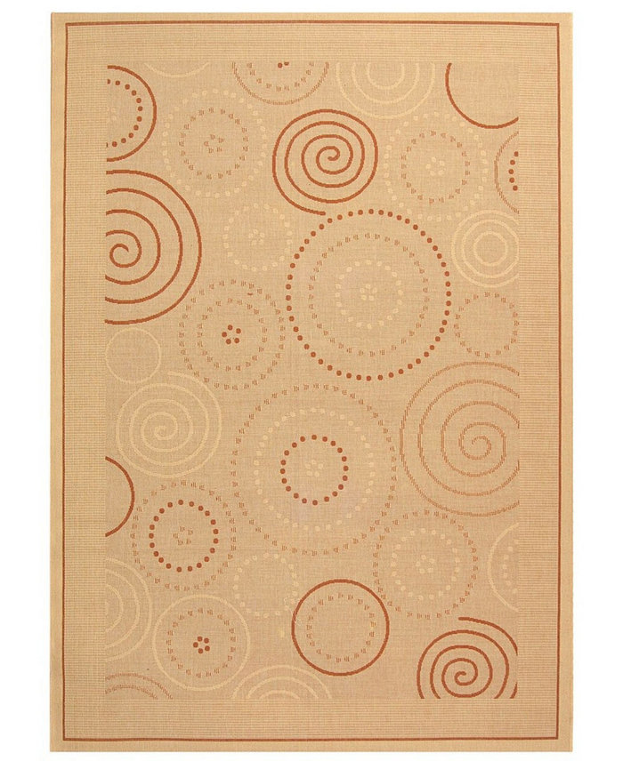 Safavieh Courtyard CY1906 Natural and Terra 7'10 x 7'10 Sisal Weave Square Outdoor Area Rug