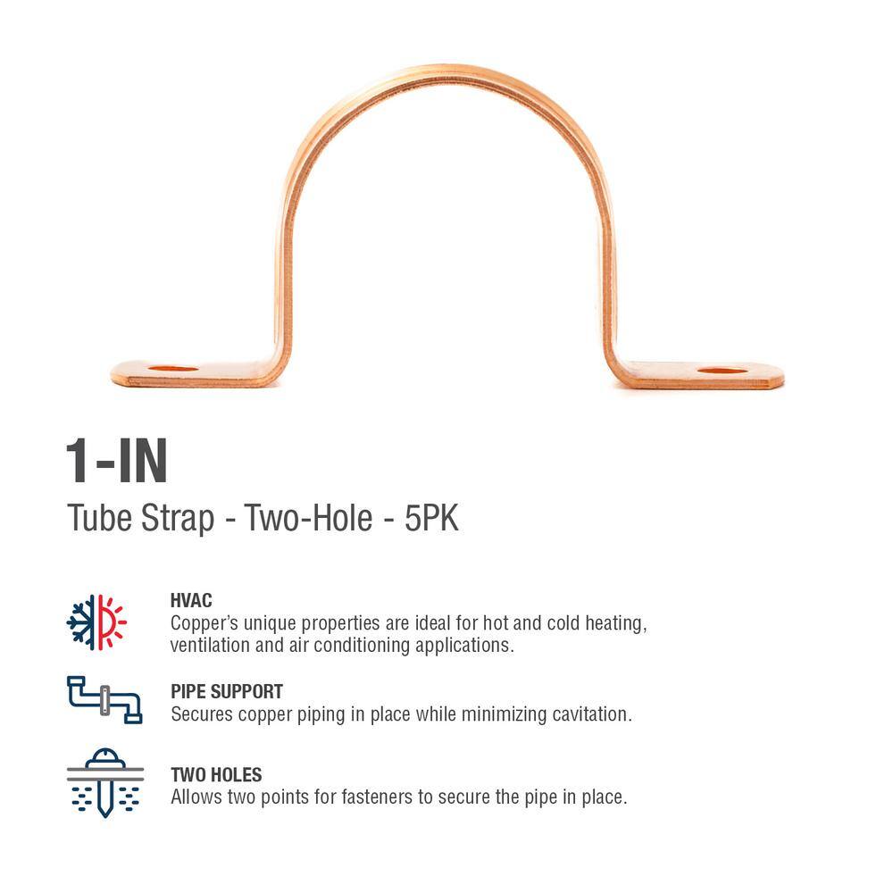 Everbilt 1 in. Copper Tube Strap (5-Pack) A 02614EB