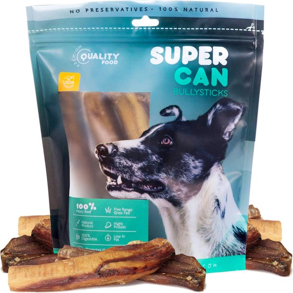 SuperCan Bully Sticks 6-in Mega Monster Bully Sticks Dog Treats， 5 count