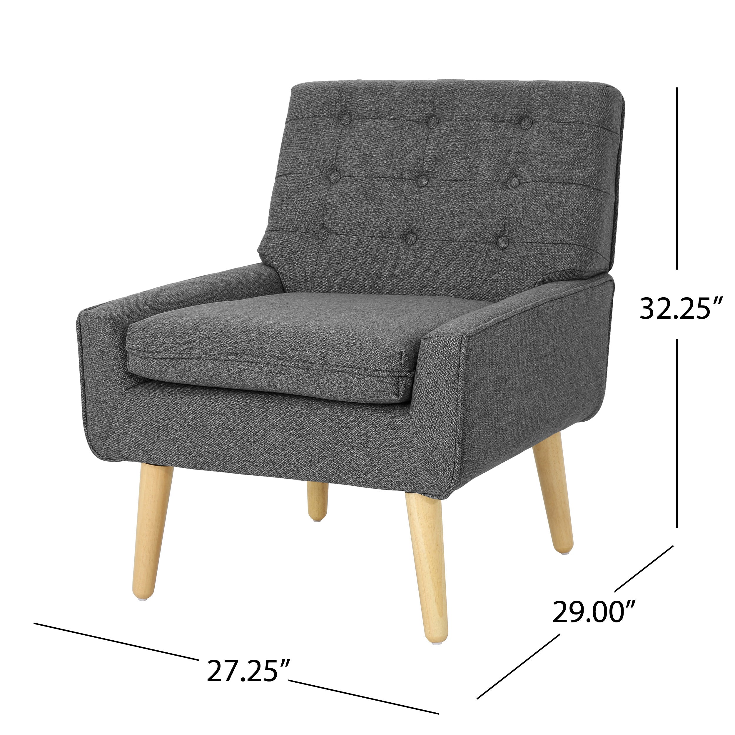 Eilidh Mid-Century Modern Button Tufted Fabric Chair