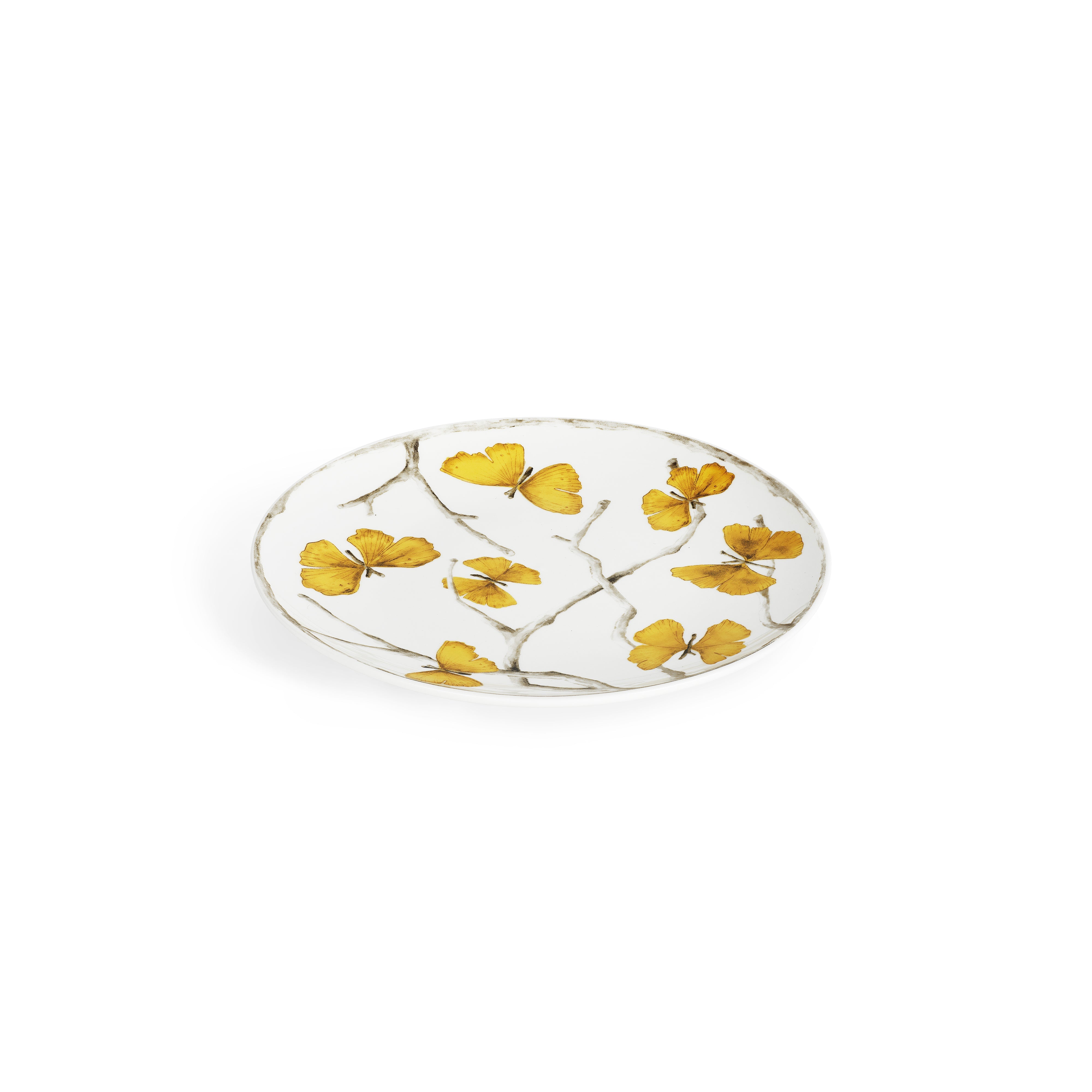 Butterfly Ginkgo Gold Tidbit Plate Set