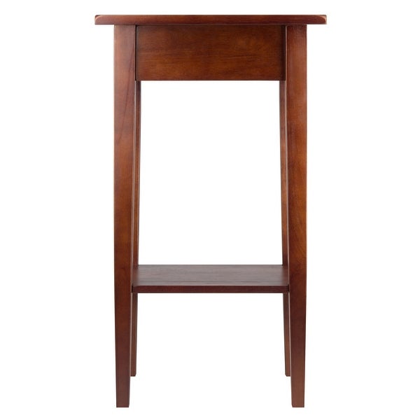 Wooden End Side Table with Drawer， Shelf