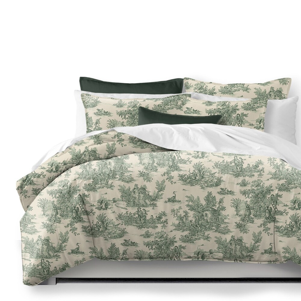 Bouclair Green Coverlet and Pillow Sham(s) Set