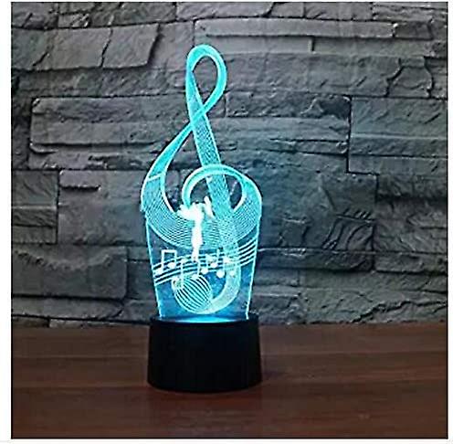 3d Fashion Art Music Notation Night Light Touch Table Desk Optical Illusion Lamps 7 Color Changing Lights Home Xmas Birthday Gift